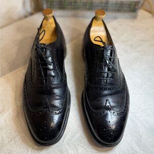 Alan McAfee London Vintage Black Leather Wingtip Brogue Oxford Shoes UK 8 1/2